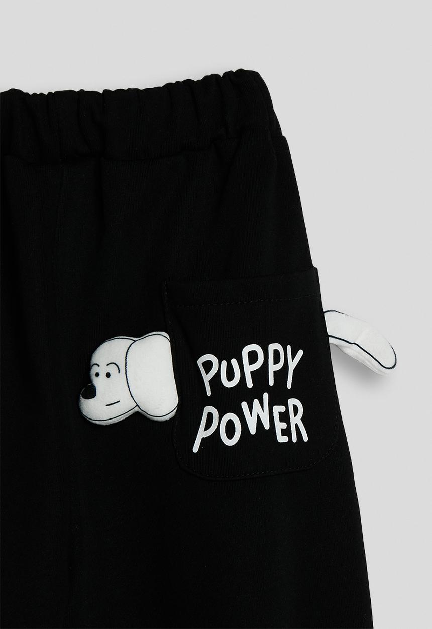 Pop Candy - Puppy power collared sweatshirt with joggers - black/grey