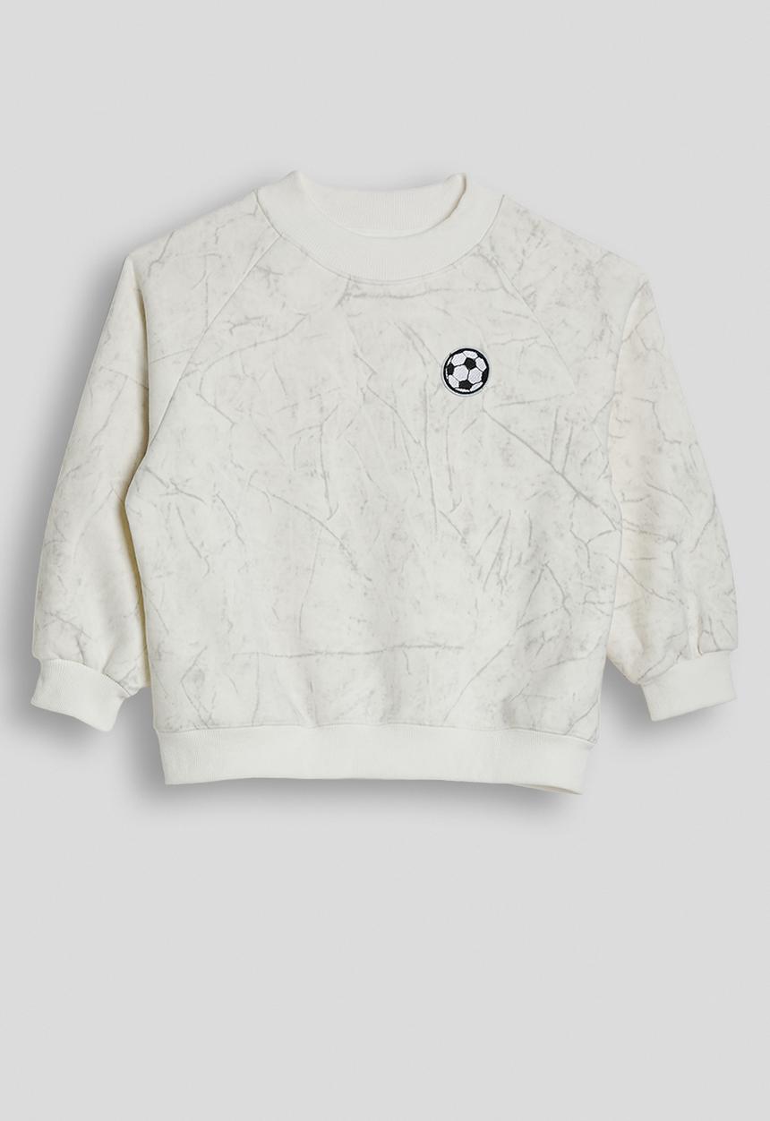 Pop Candy - Marble printed sweatshirt & joggers - white