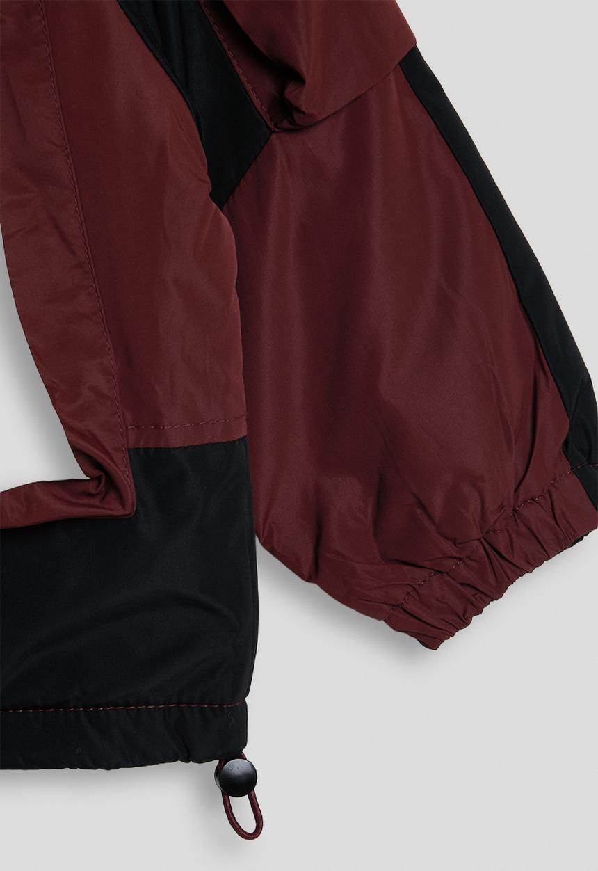 Pop Candy - Colour block puffer jacket - dark red/black
