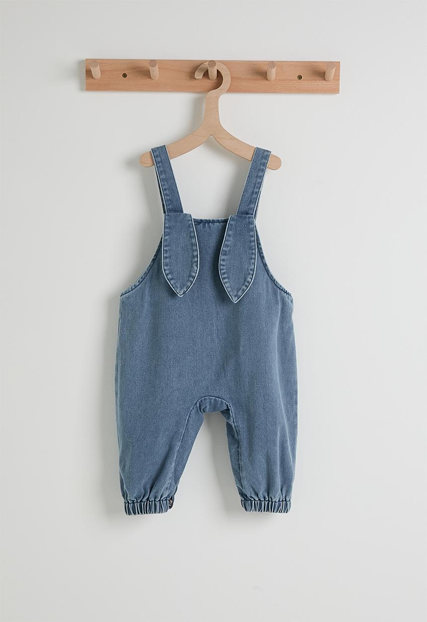 Pop Candy - Bunny ear dungarees - blue