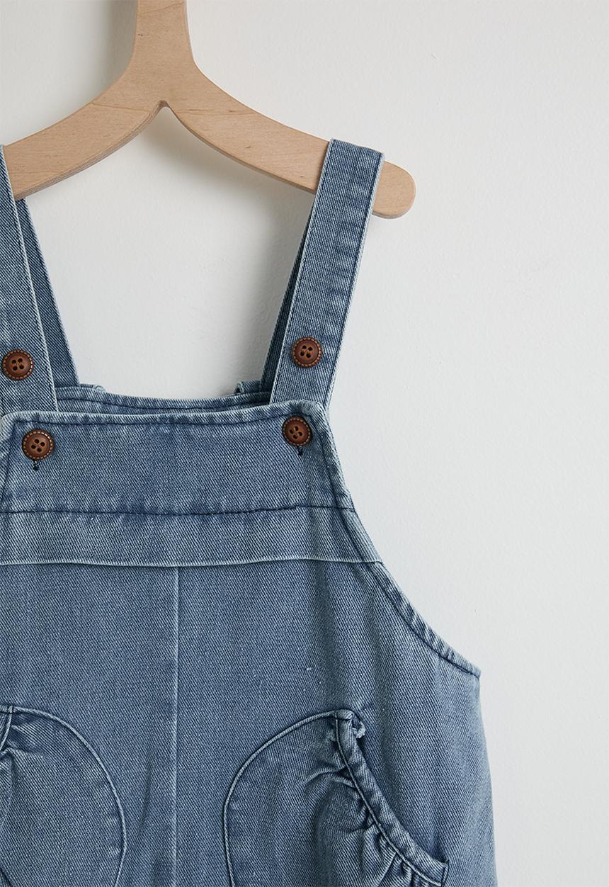Pop Candy - Bunny ear dungarees - blue