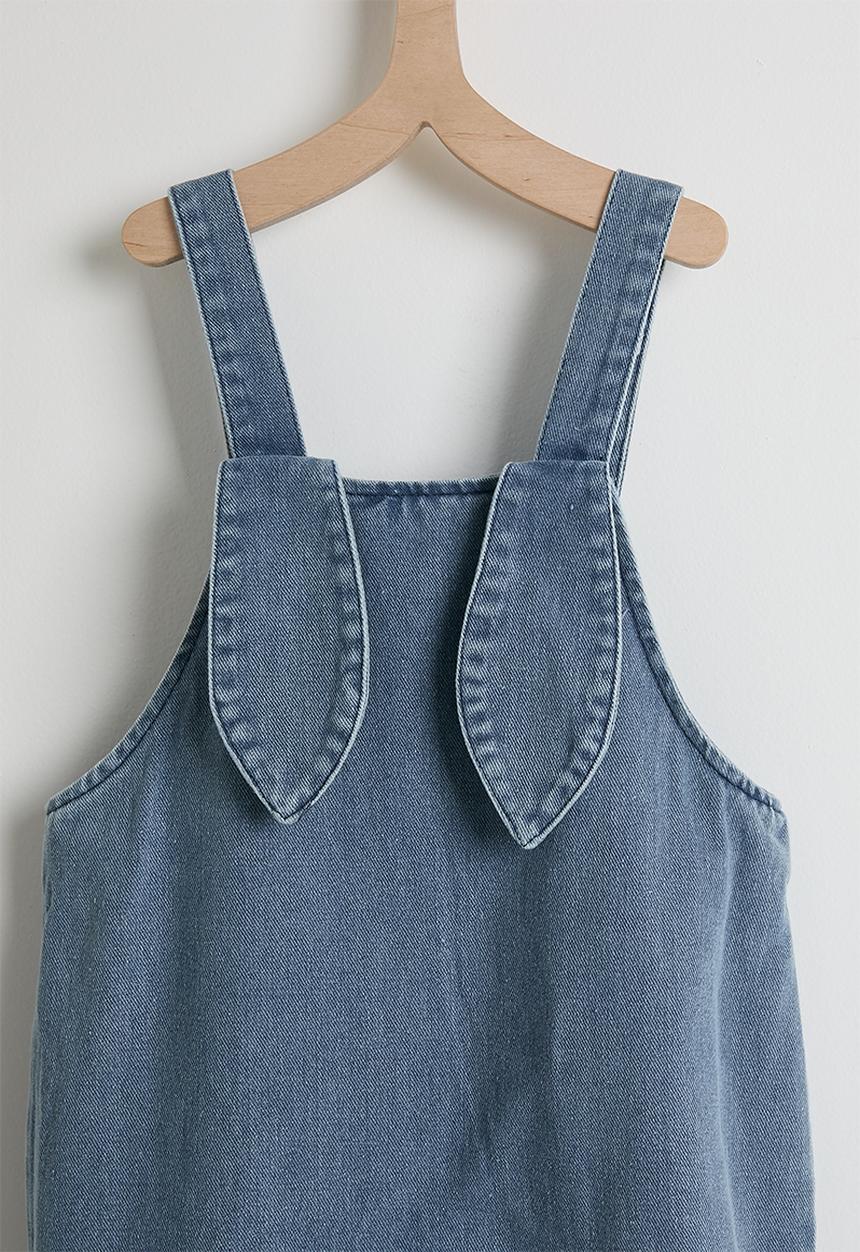 Pop Candy - Bunny ear dungarees - blue