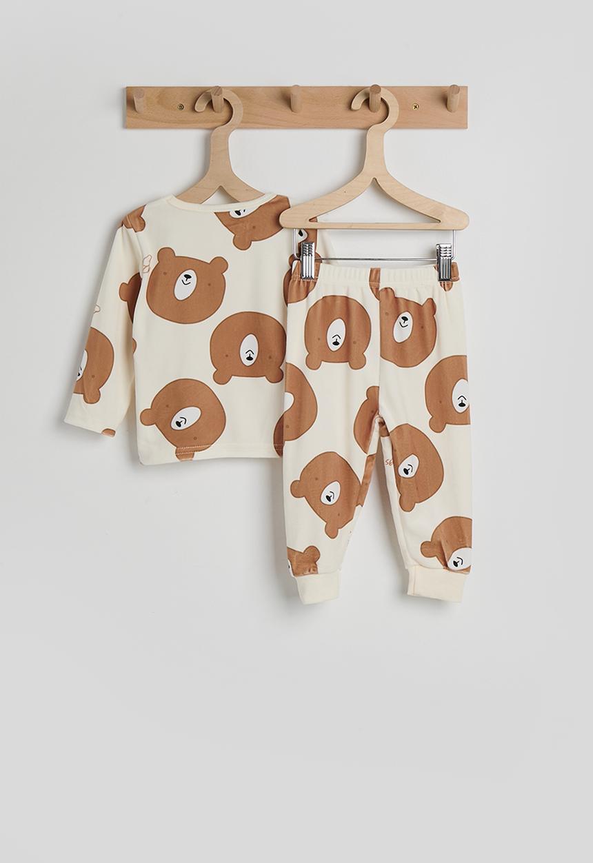 Pop Candy - Gown & pj set - cream/bear aop