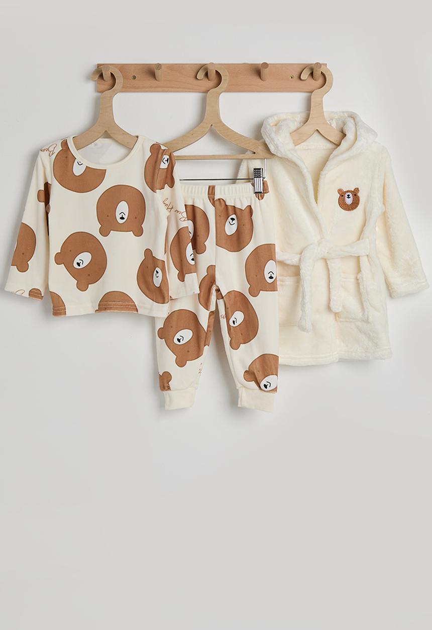 Pop Candy - Gown & pj set - cream/bear aop
