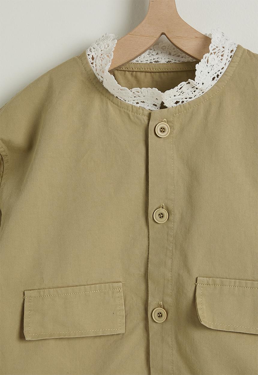 Pop Candy - Cropped co-ord shacket - khaki