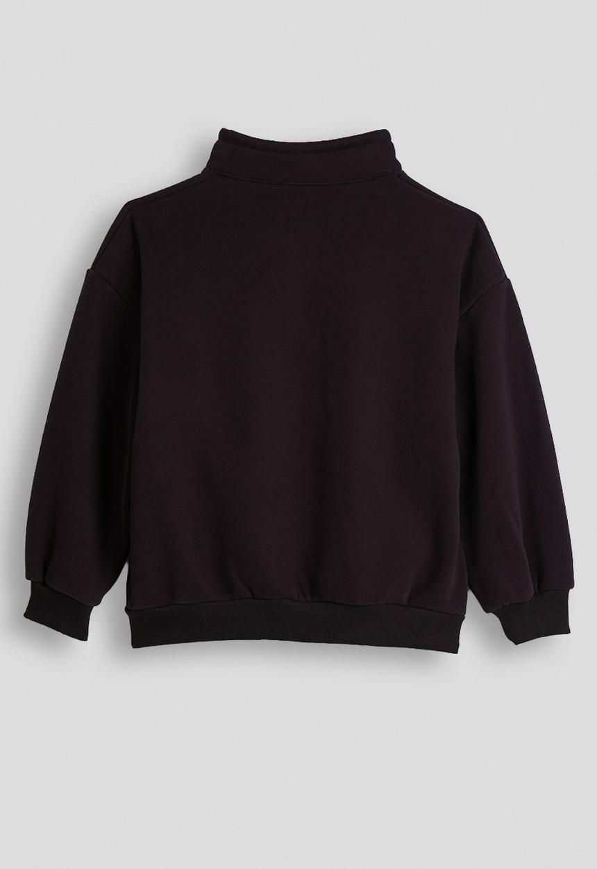 High neck zip-up sweatshirt - english violet