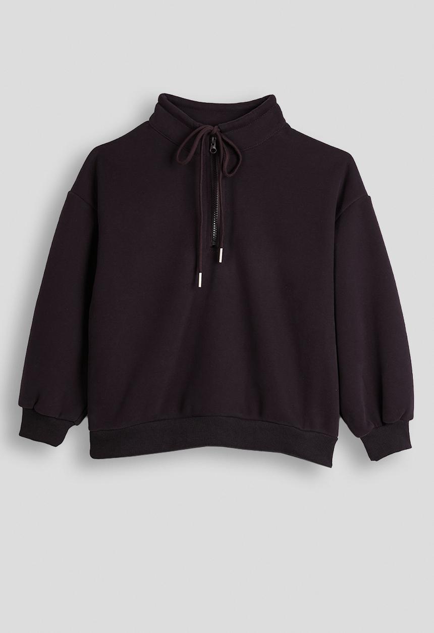 Pop Candy - High neck zip-up sweatshirt - english violet