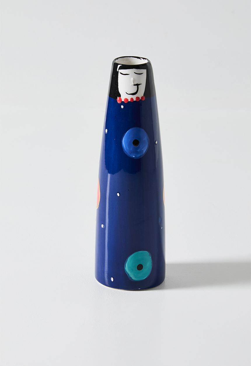 Urchin Art - Mini Figurine Vase Evil Eye - Dark Blue