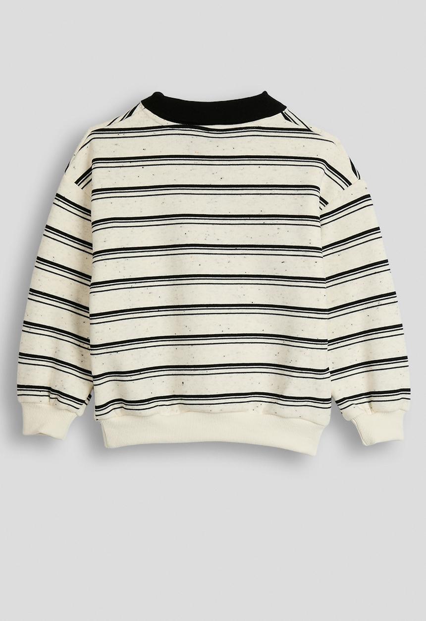 Pop Candy - Rugby jersey-style sweatshirt - white/black stripes