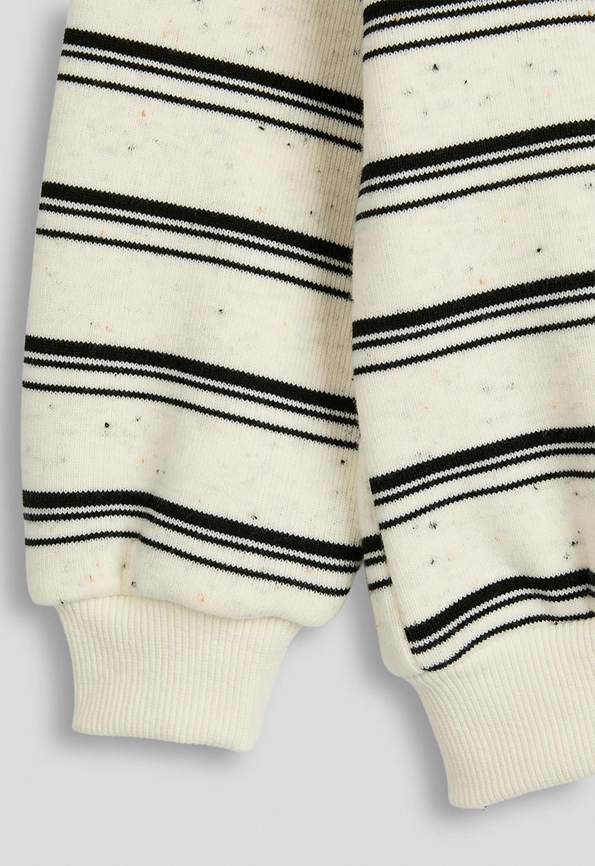 Pop Candy - Rugby jersey-style sweatshirt - white/black stripes