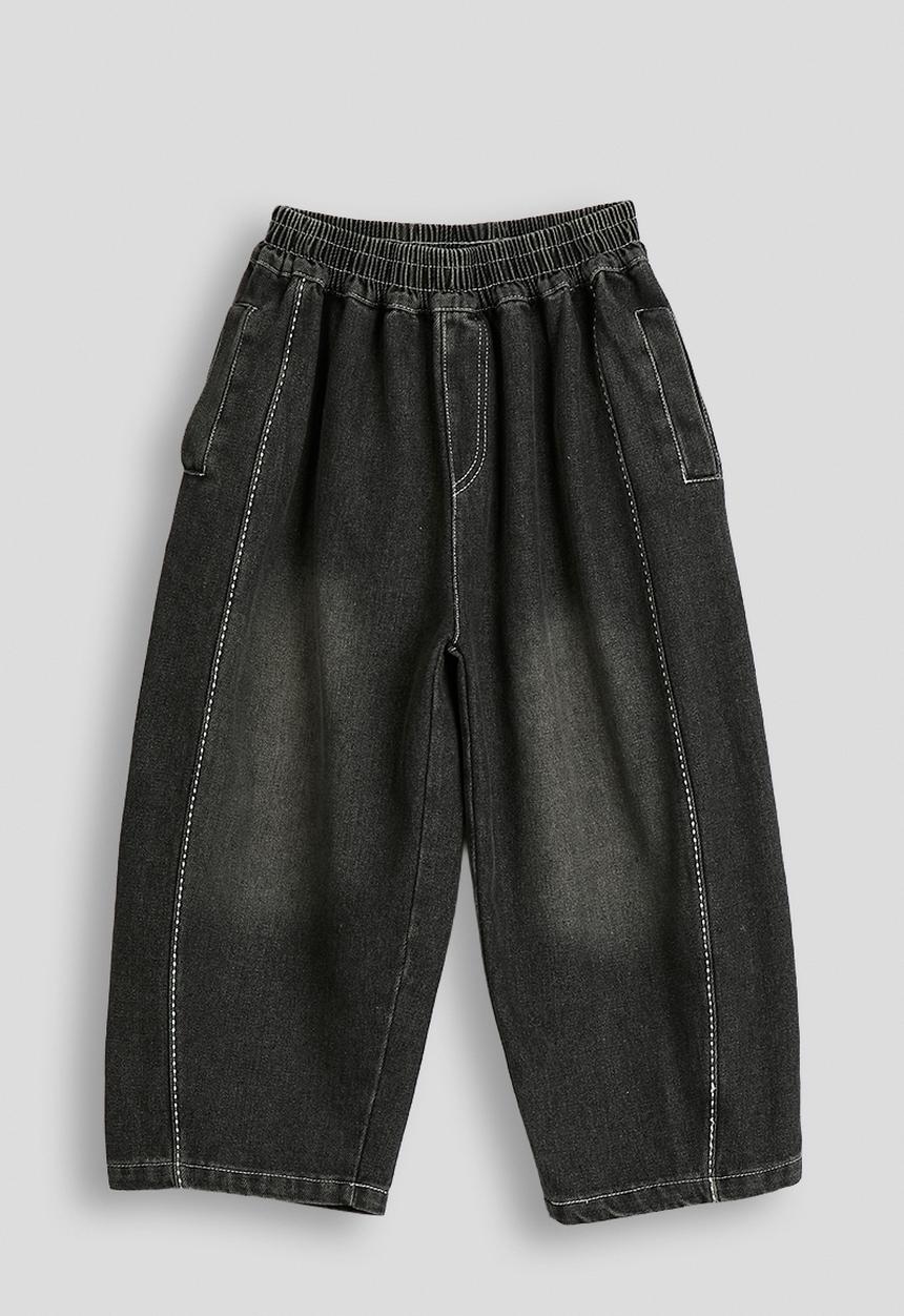 Pop Candy - Panelled wide leg jeans - black