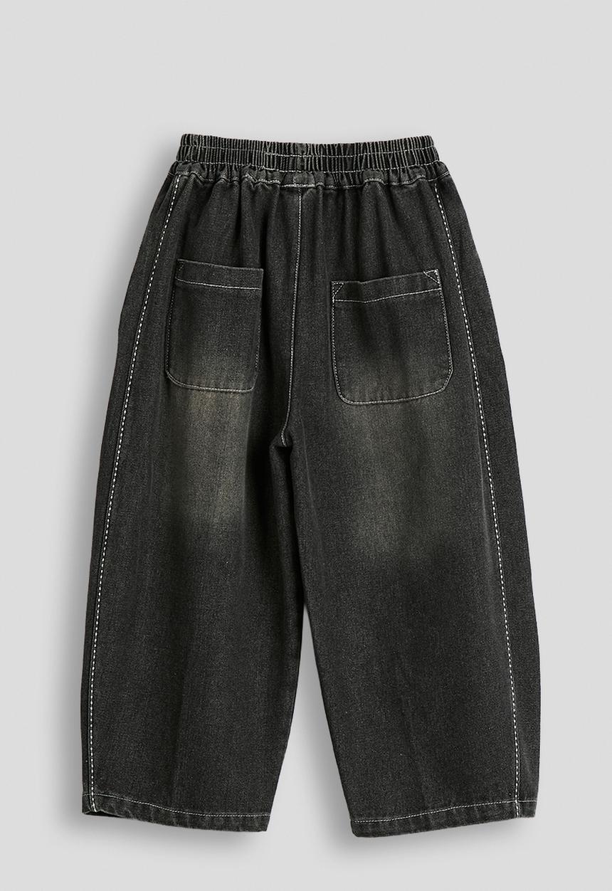 Pop Candy - Panelled wide leg jeans - black
