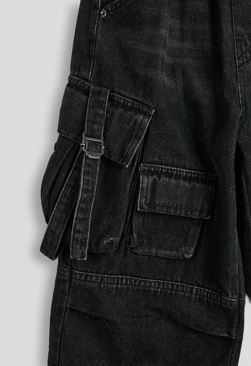 Pop Candy - Cargo jeans with multi-functional pockets - black