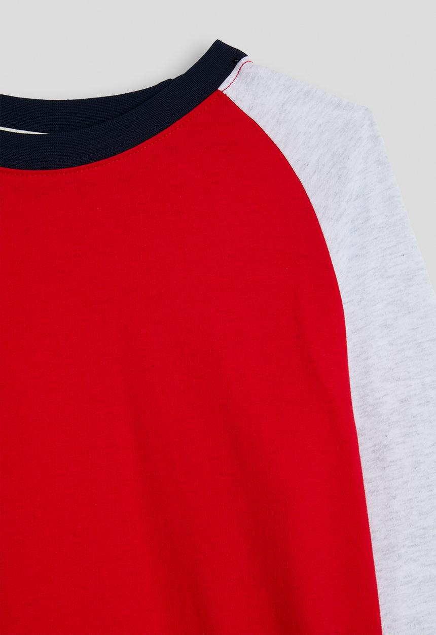 Pop Candy - Raglan sleeve top - red/white smoke