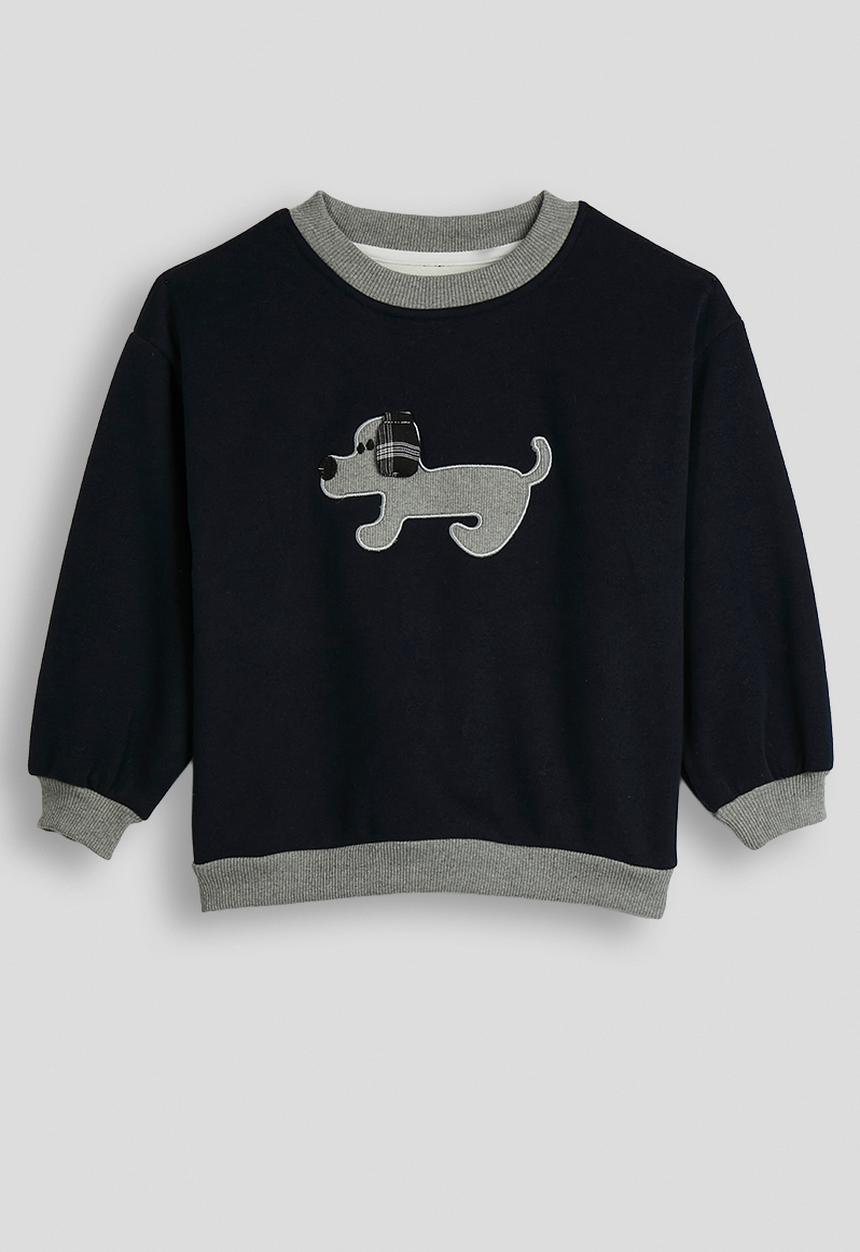 Pop Candy - Dog embroidered sweatshirt - prussian blue/grey