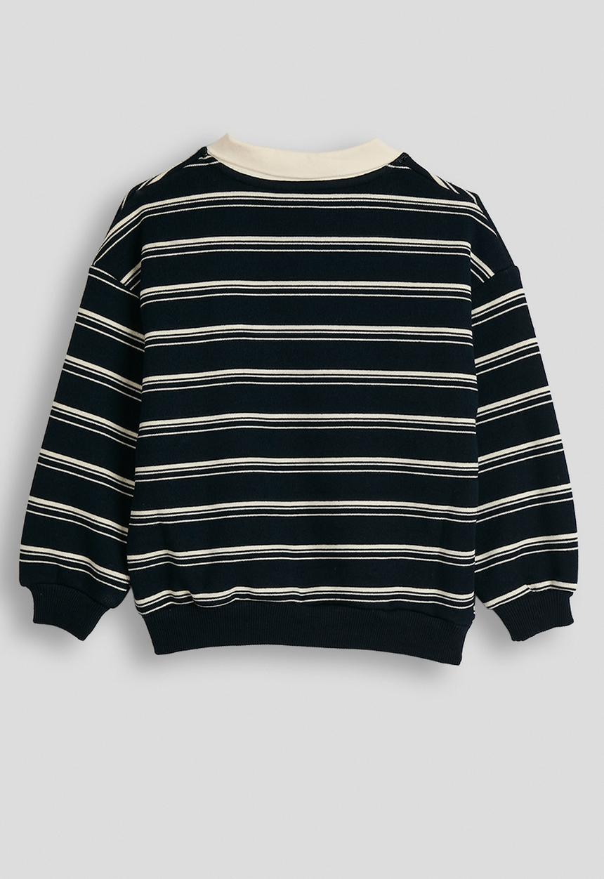 Pop Candy - Rugby jersey-style sweatshirt - navy/cream stripes