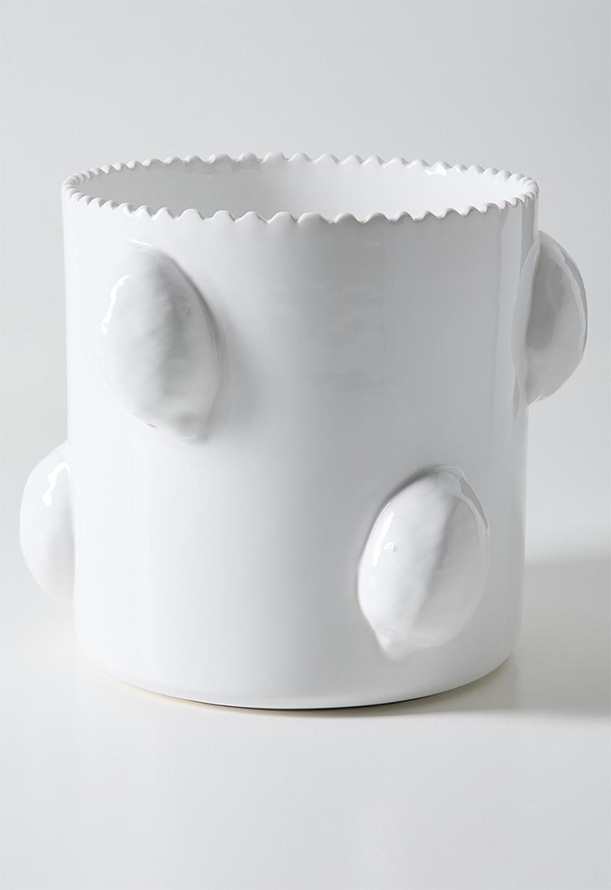 Urchin Art - Lemon Vase - White