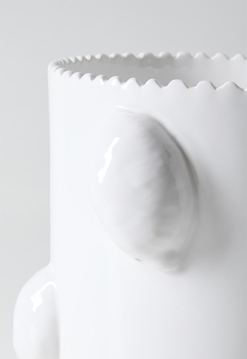 Urchin Art - Lemon Vase - White