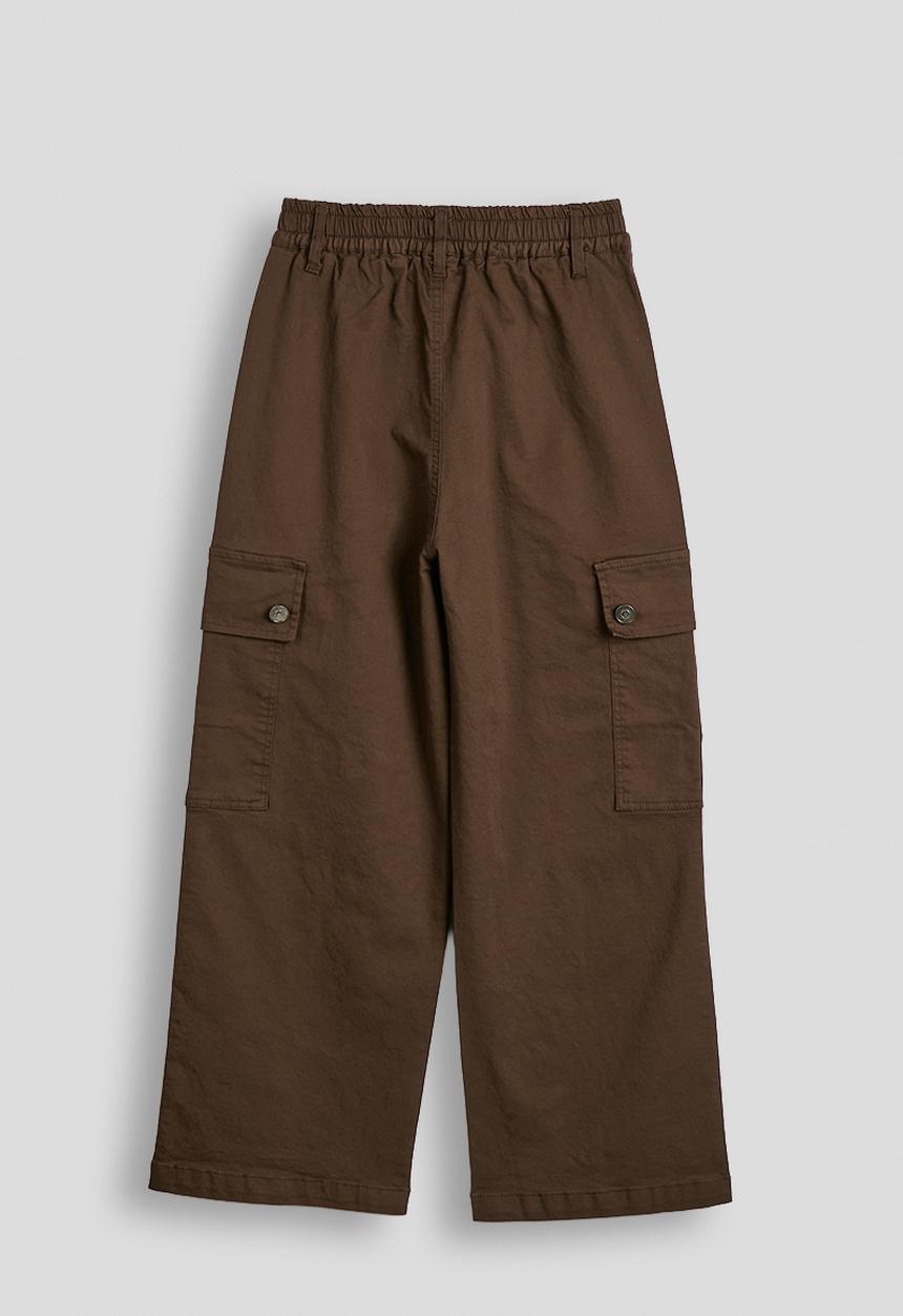 Pop Candy - Wide leg cargo pants - chocolate