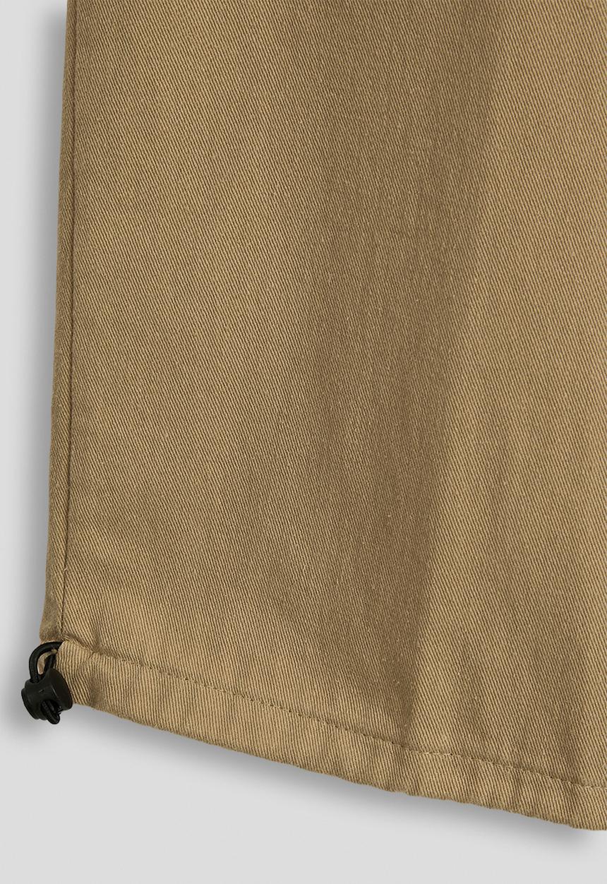 Pop Candy - Drawstring hem cargo pants with large side pockets - light khaki