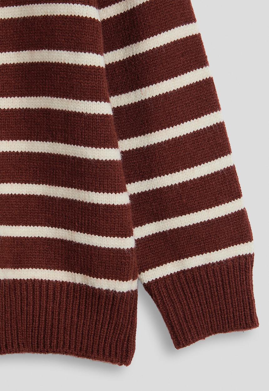 Pop Candy - Knit jersey - dark red/stripes