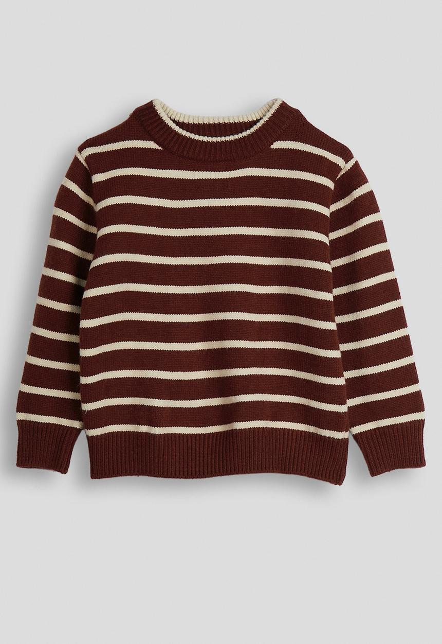 Pop Candy - Knit jersey - dark red/stripes