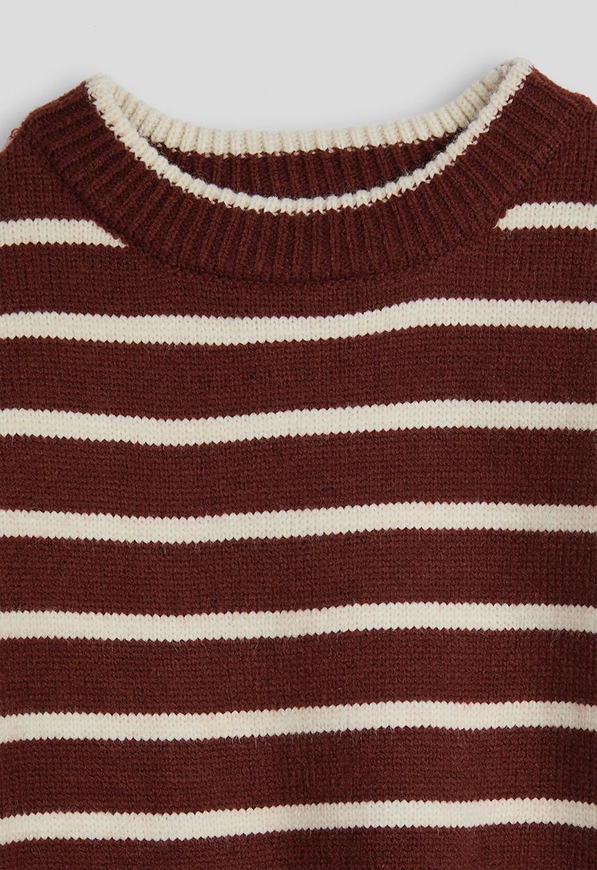 Pop Candy - Knit jersey - dark red/stripes