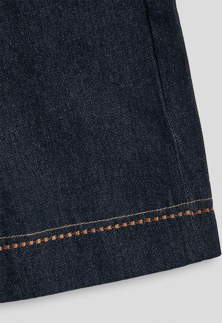 Pop Candy - Stitch detailed hem denim jeans - navy/copper