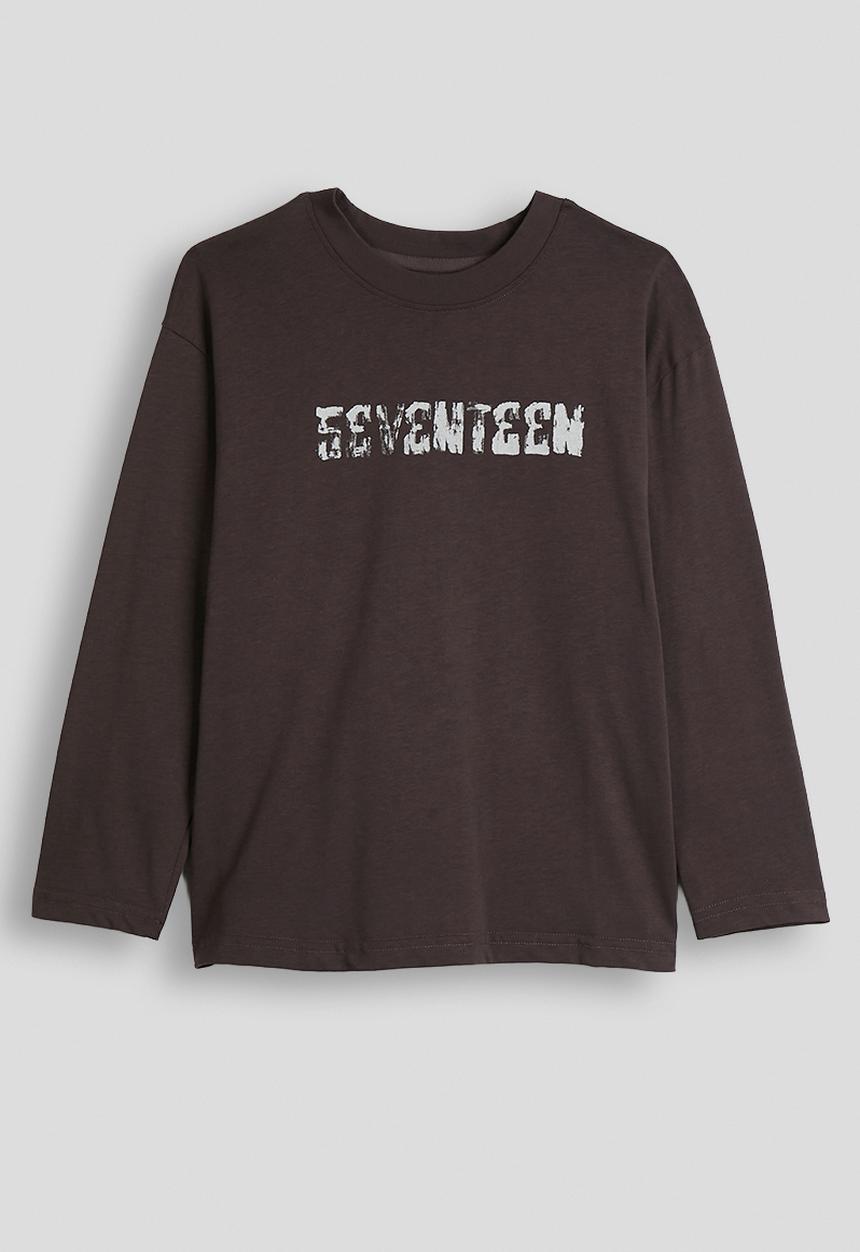 Pop Candy - Long sleeved slogan tee - dark mocha