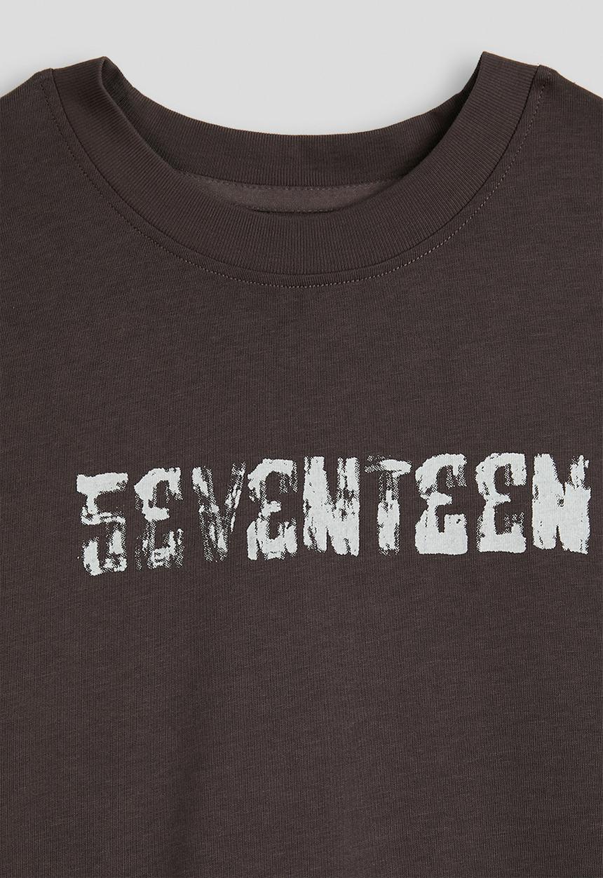 Pop Candy - Long sleeved slogan tee - dark mocha