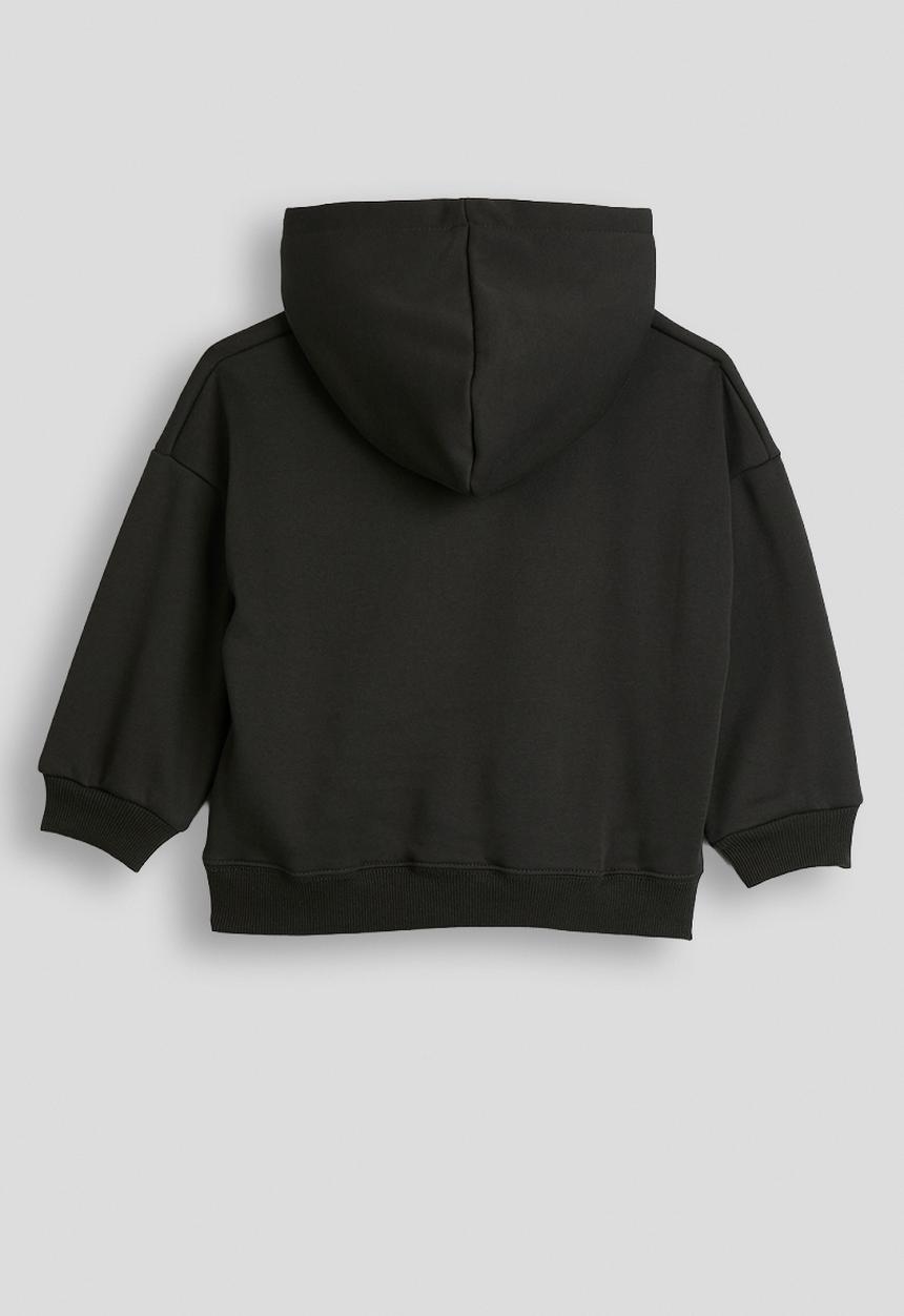 Slogan print hoodie - dark grey