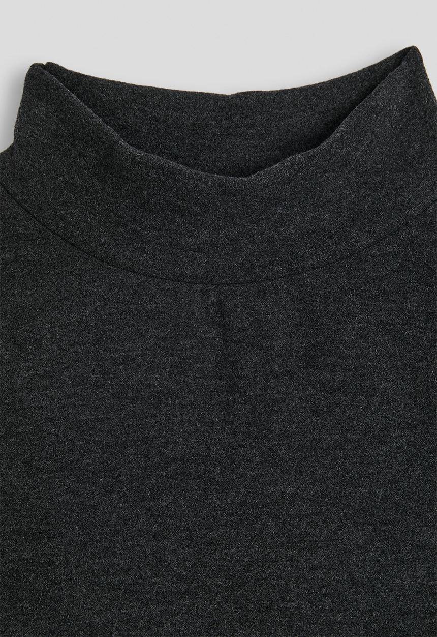 Pop Candy - Brushed cotton mock neck top - charcoal