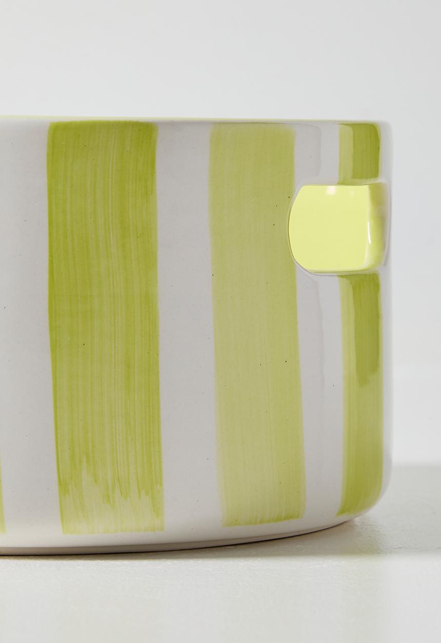 Urchin Art - Orchard Pot 30 Handle - Lime Stripes