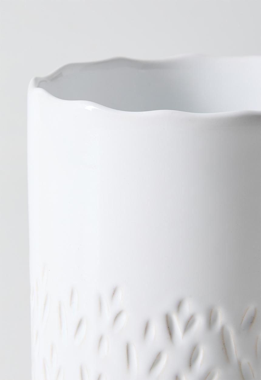 Urchin Art - Cylinder Vase - White