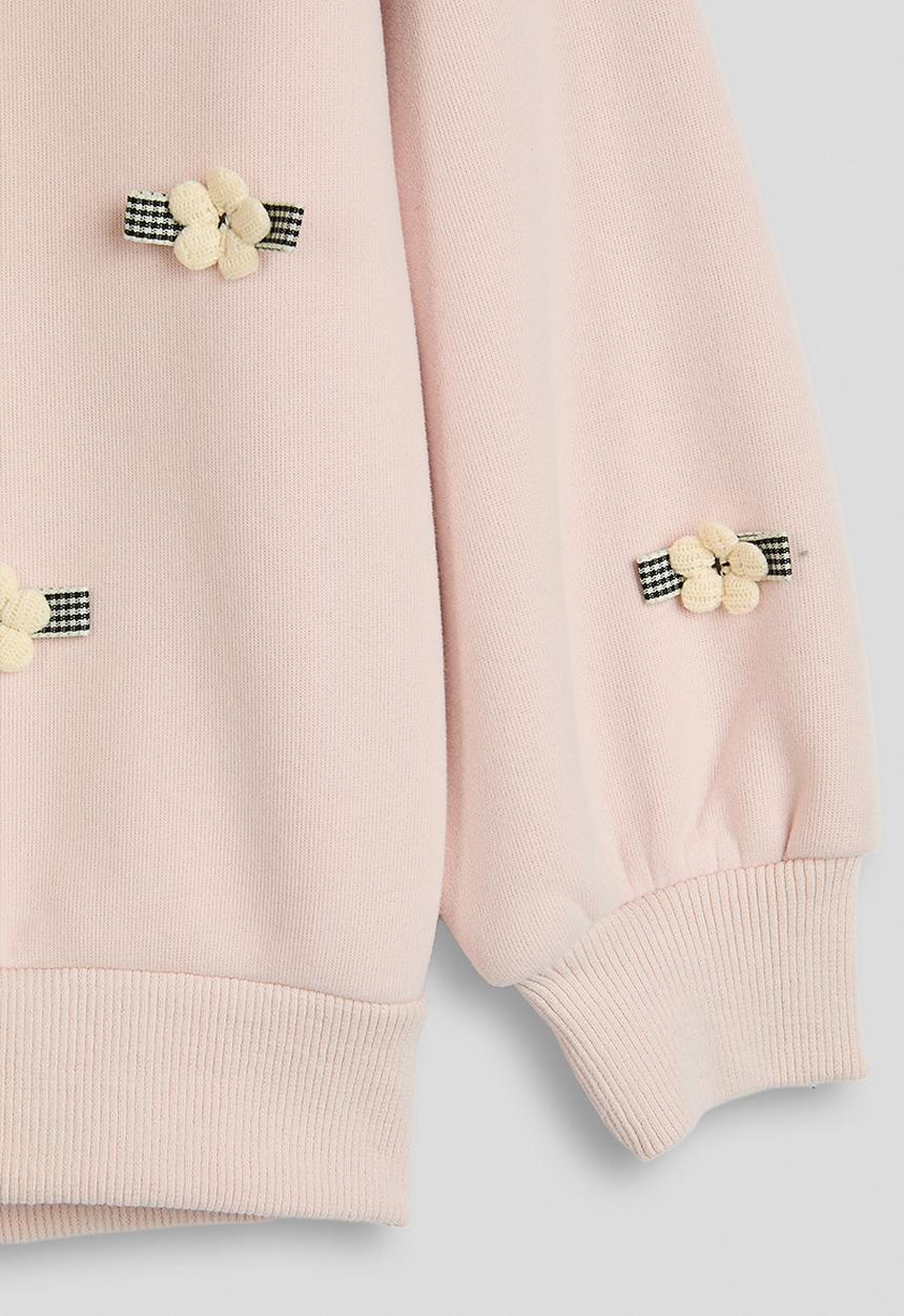 Pop Candy - Floral applique sweatshirt - dusty light pink