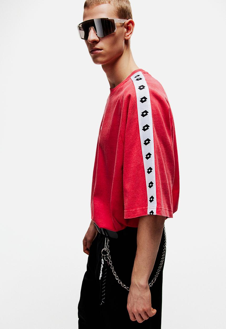 H&M - Lotto H&M: Oversized fit cotton T-shirt - red/lotto