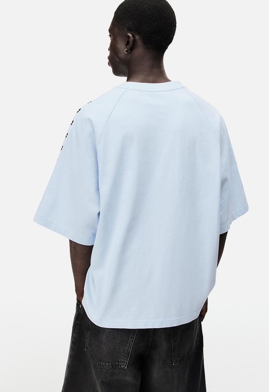 H&M - Lotto H&M: Oversized fit cotton T-shirt - light blue/lotto