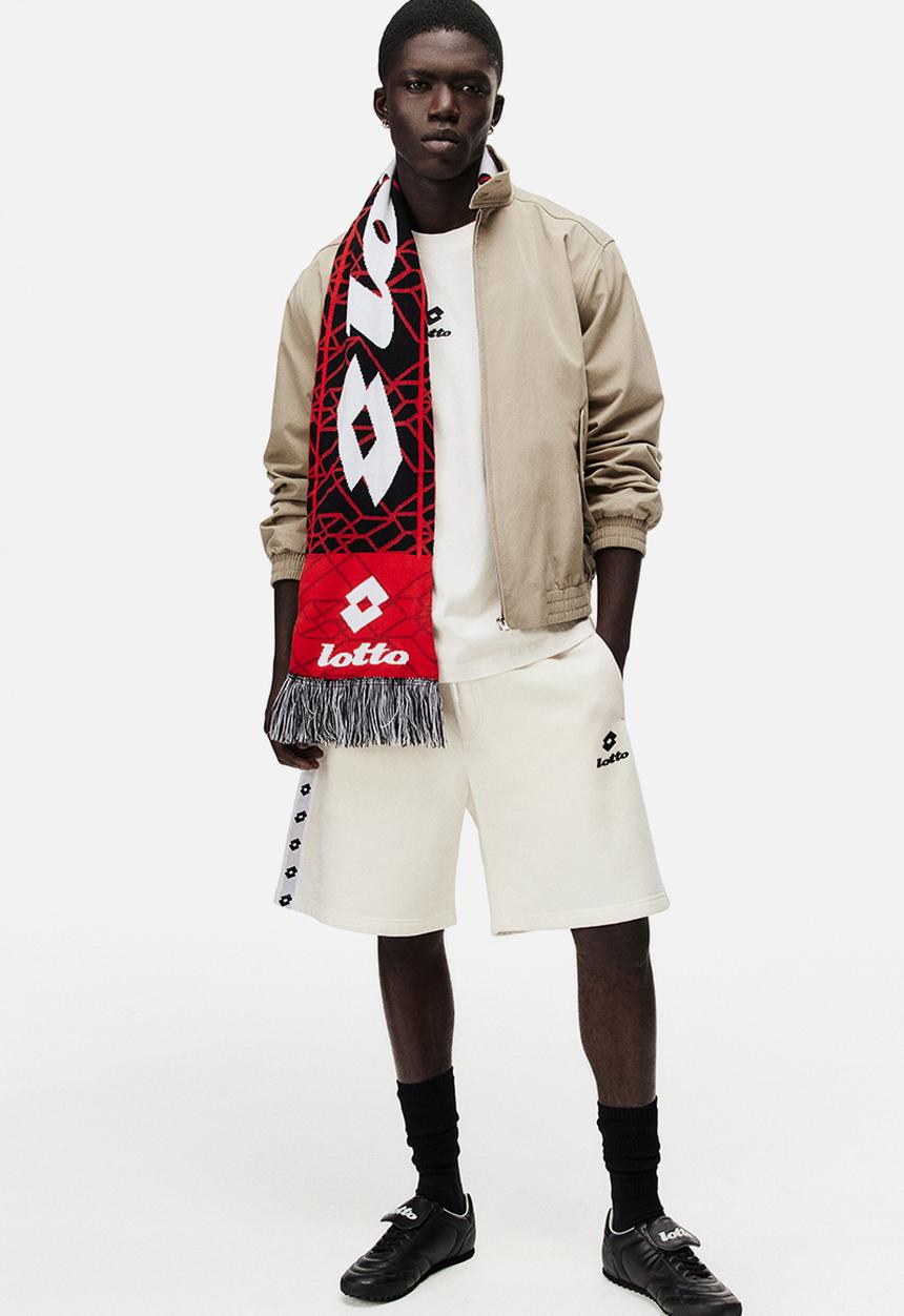 H&M - Lotto H&M: Regular fit sweatshorts - white/lotto