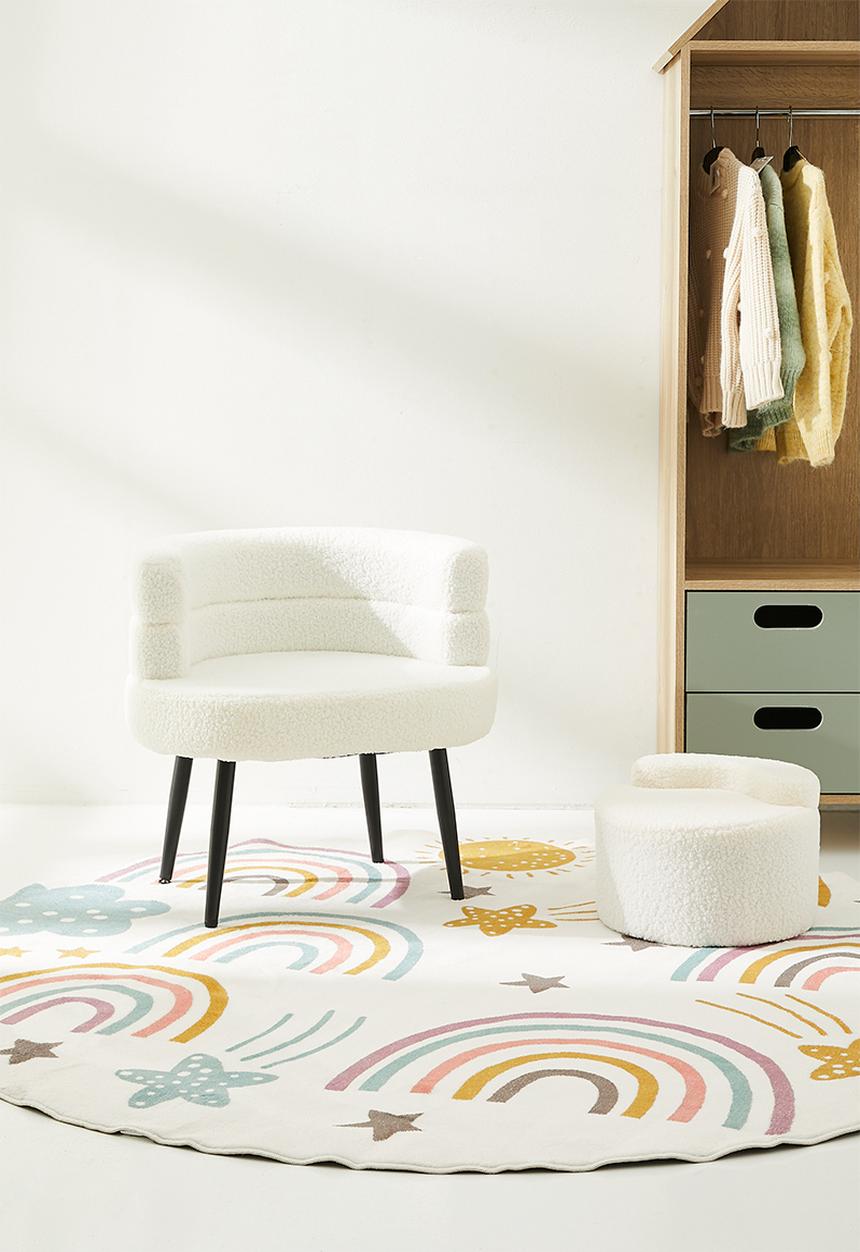 Pop Candy - Round shoe chair - cream/black