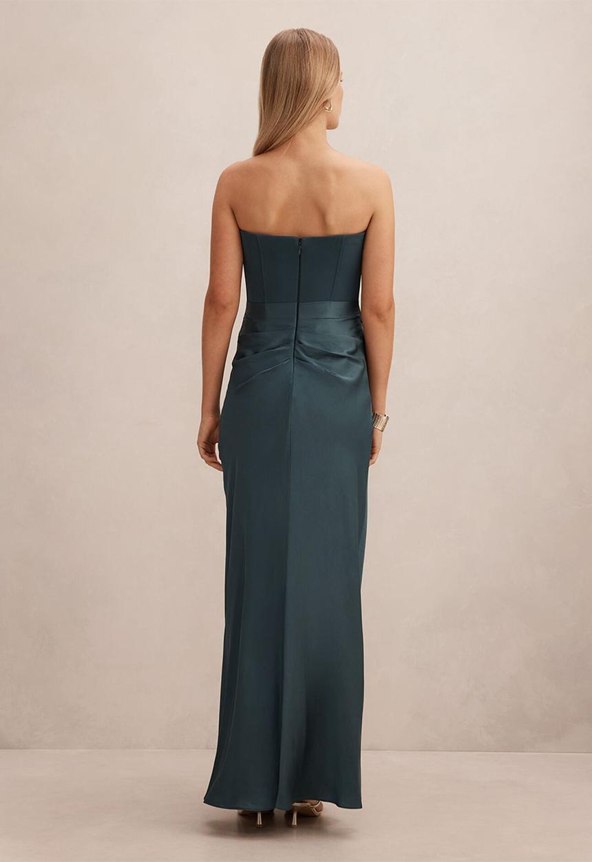 Forever New - Isra Drape Strapless Maxi Dress - Crystal Teal