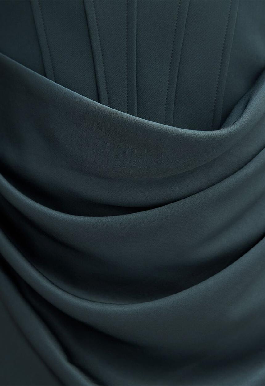 Forever New - Isra Drape Strapless Maxi Dress - Crystal Teal