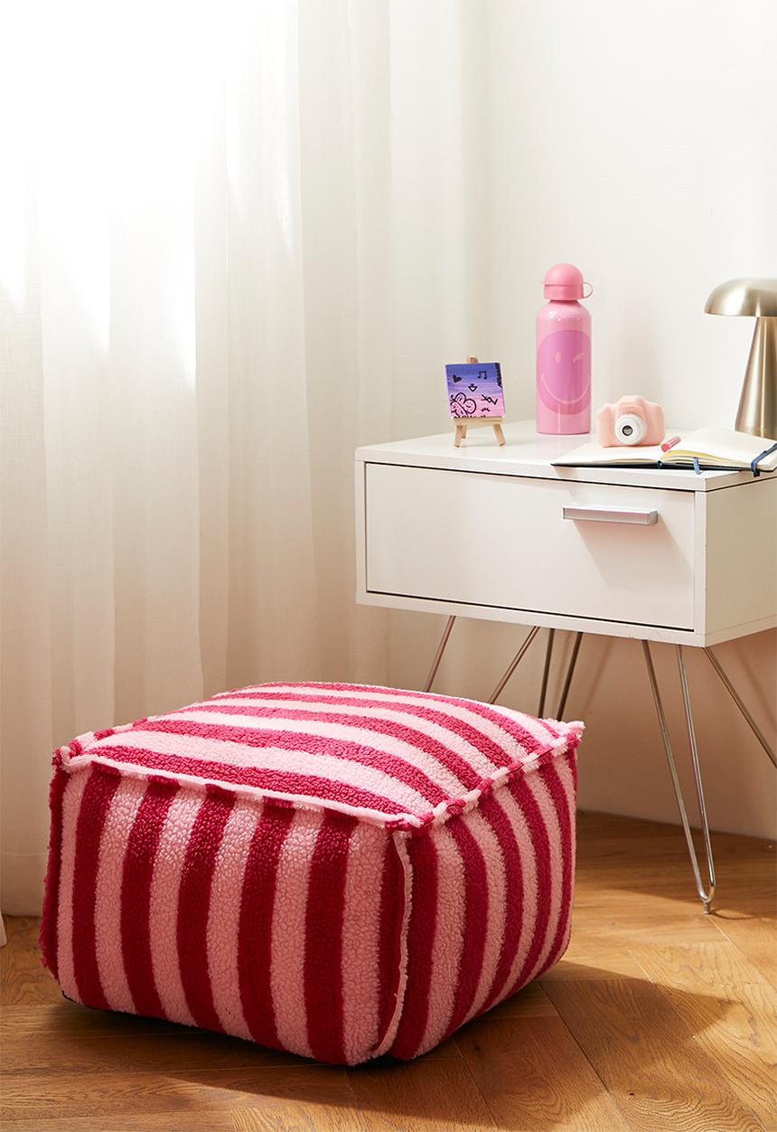 Pop Candy - Striped pouf - pink/red