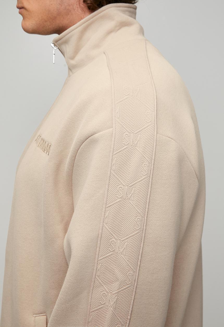 Steve Madden - Mens Dash Embossed Track Top - Neutral/ Stone