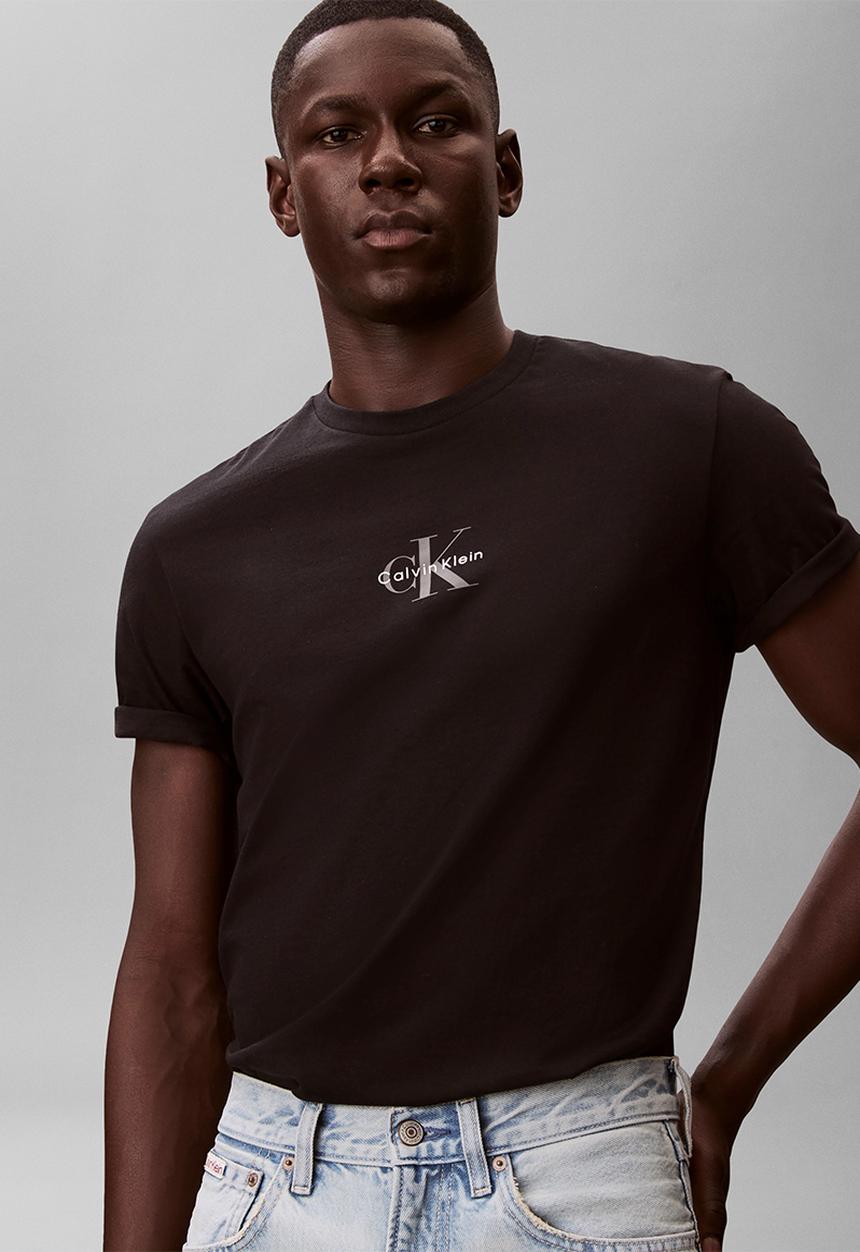Calvin Klein - Ss 30S Micro Monologo Graphic Tee - Black