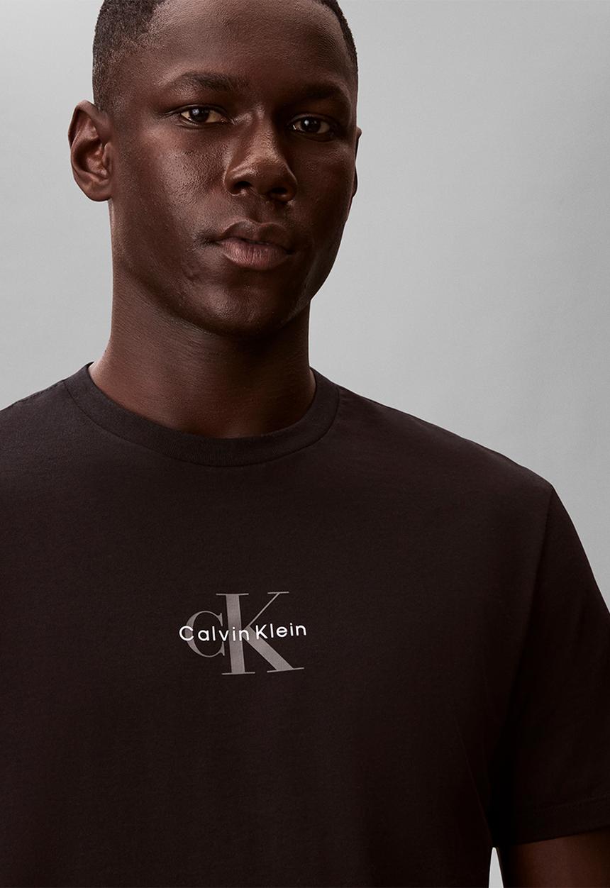 Calvin Klein - Ss 30S Micro Monologo Graphic Tee - Black