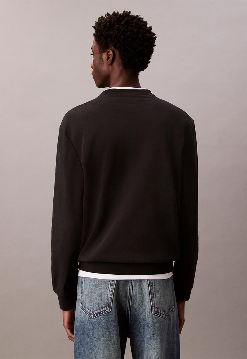 Calvin Klein - Ls 350Terry Eu Whsl Badge Crewneck - Black