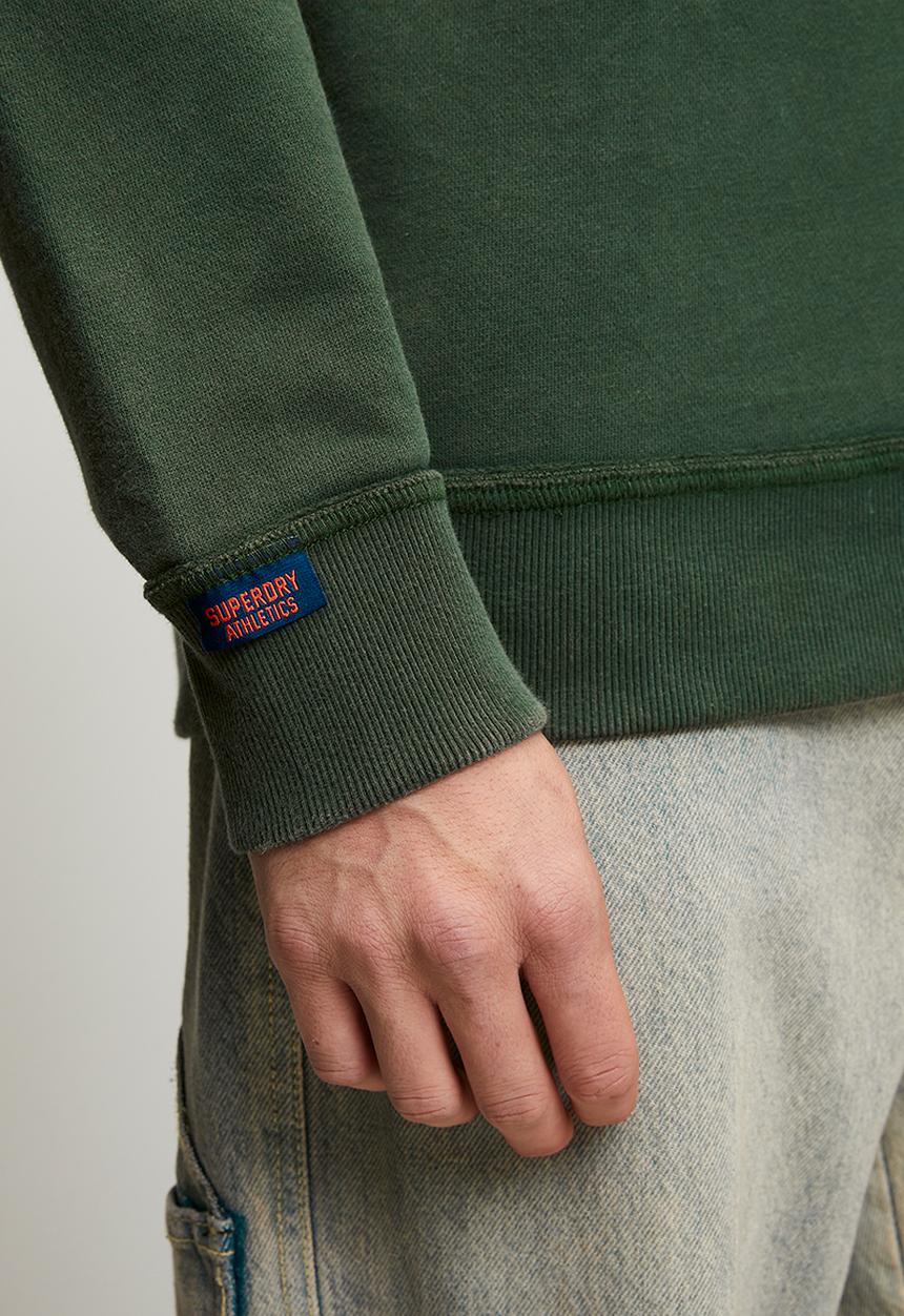 Superdry. - Vintage Athletic Zip Henley - Eagle Green