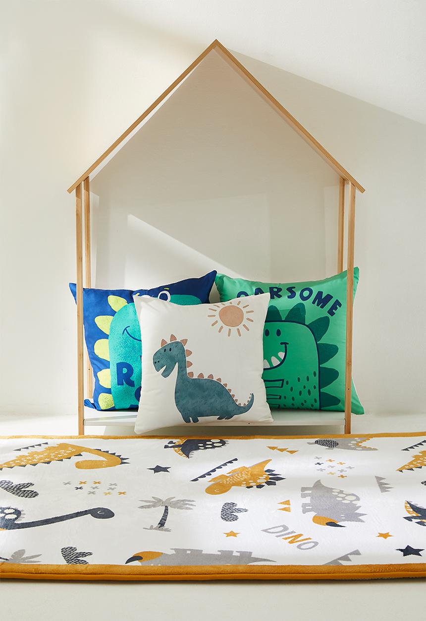 Pop Candy - Sun and dino cushion cover - off white