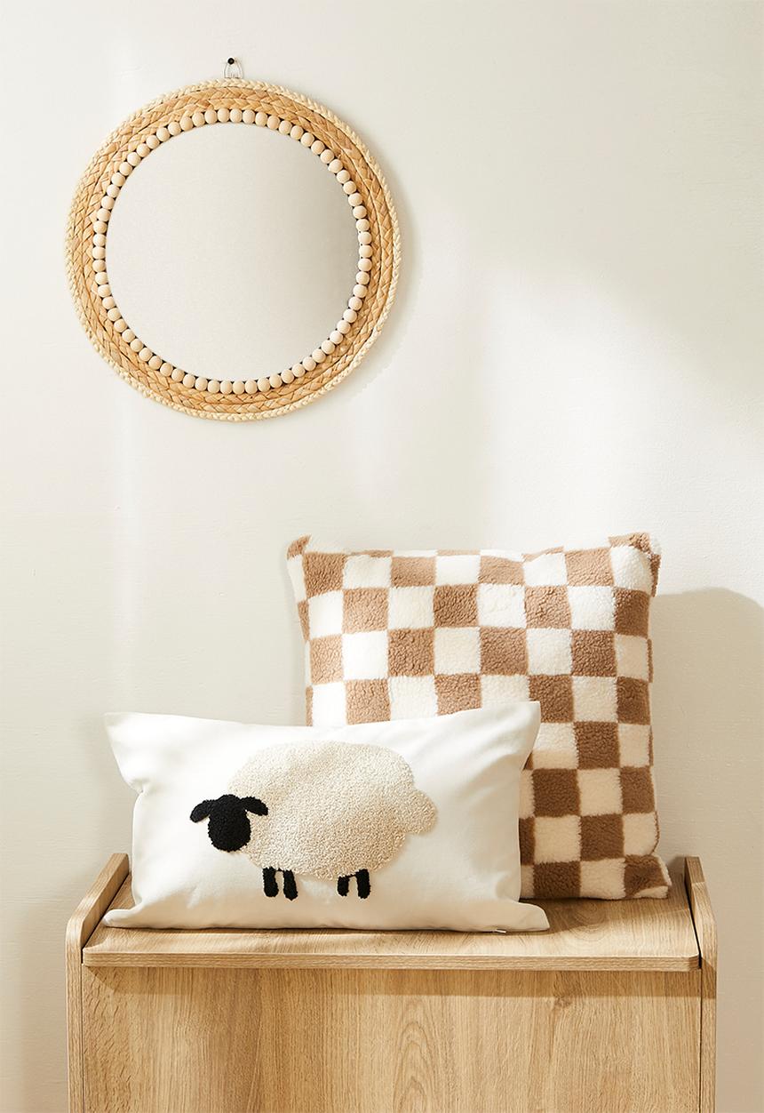 Pop Candy - Textured sheep placement cushion cover - off white