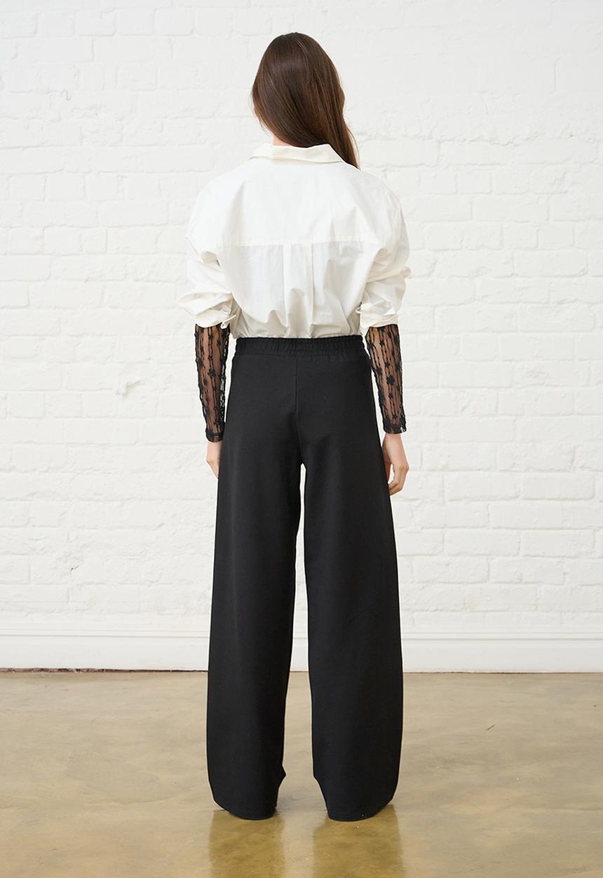 Me&B - Contrast Ponti Pant - Black